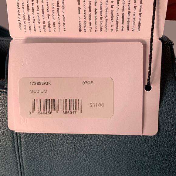 CELINE Blue Pebble Grain Leather Medium Trifold Tote Handbag - Picture 10 of 13